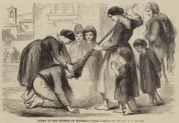 Szene in den Straßen von Marsala